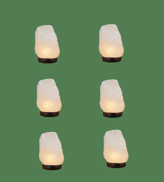 Himalayan Salt Lamp Natural White Micro 6 units (3-5 lbs each)